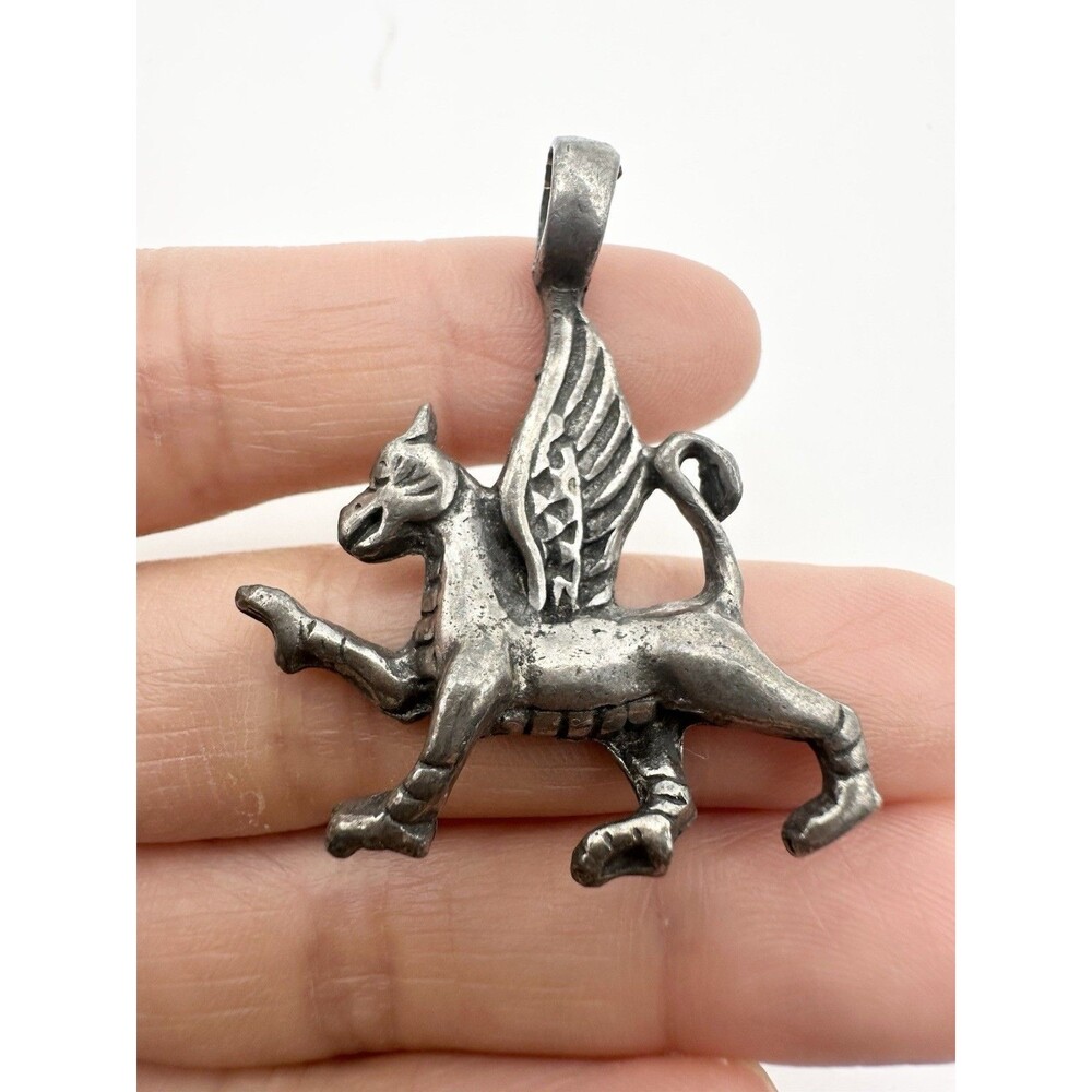 Vintage Pewter Griffin Pendant